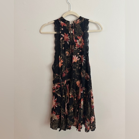 Free People She Moves Black Floral Print Lace Slip Dress - Picture 11 of 12